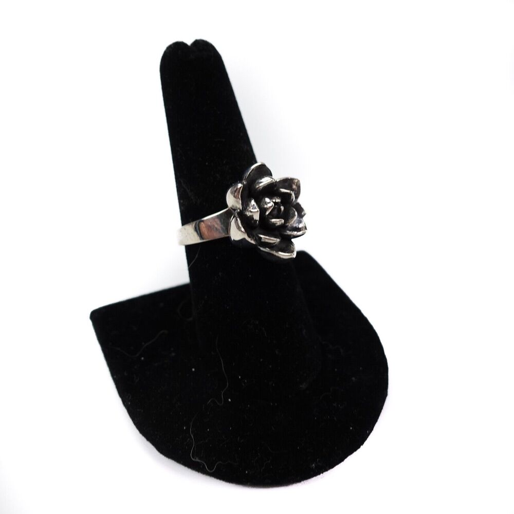 King Baby Studio Blue Star Flower Ring USA .925 Silver Size 8